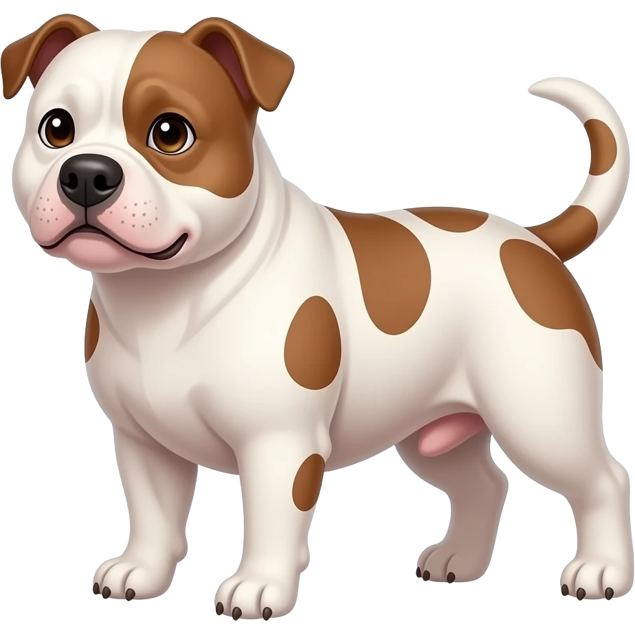 female dog white pitbull with brown spots chuby emoji