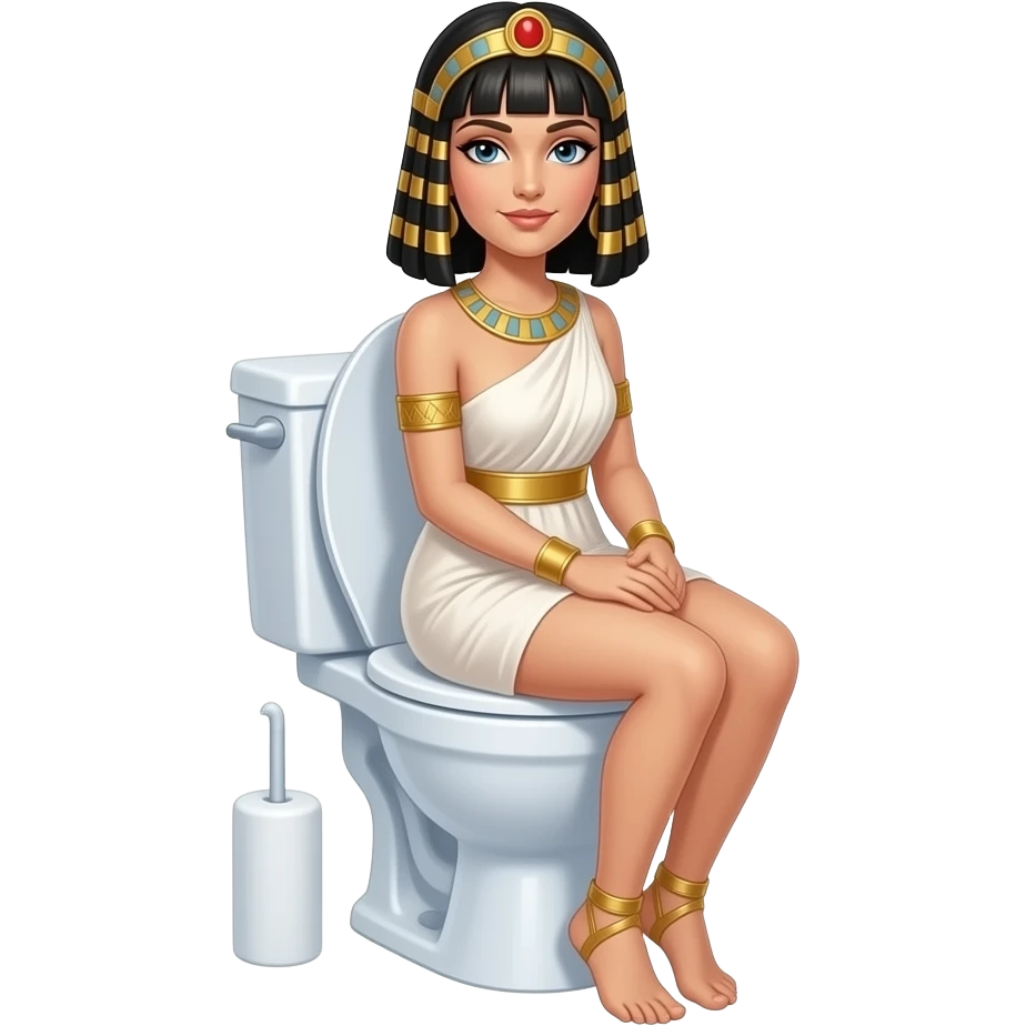 Cleopatra nude on toilet emoji