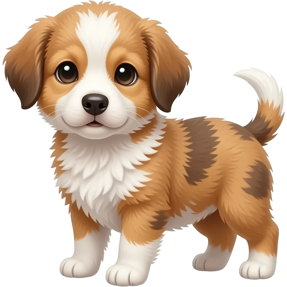 Aussie doodle 5 month puppy with tan and white emoji