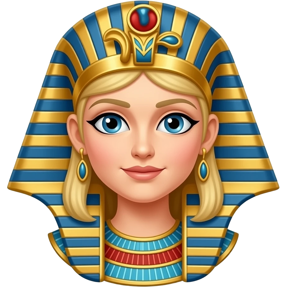 ancient Greek queen cleopatra, blonde with egptian crown emoji