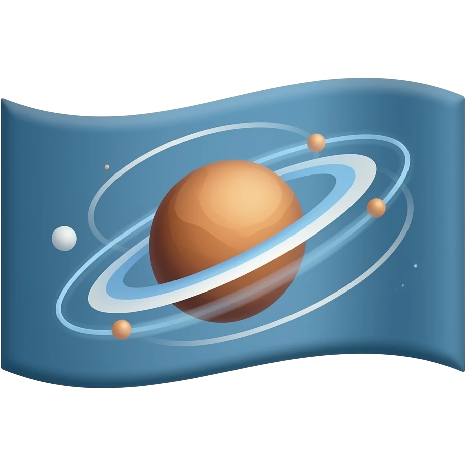 Flag with orbit circles on it emoji