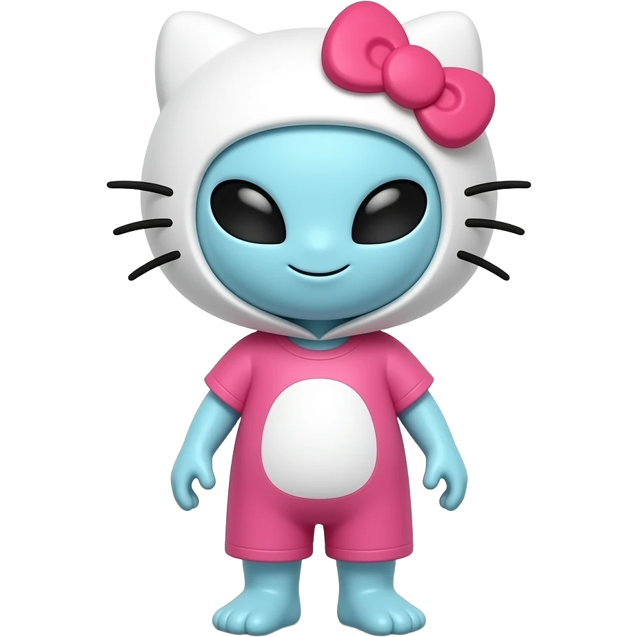 ufo alien as hello kitty emoji