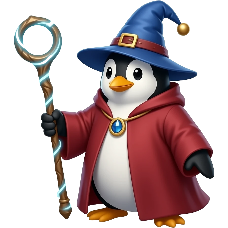 Penguin Wizard emoji
