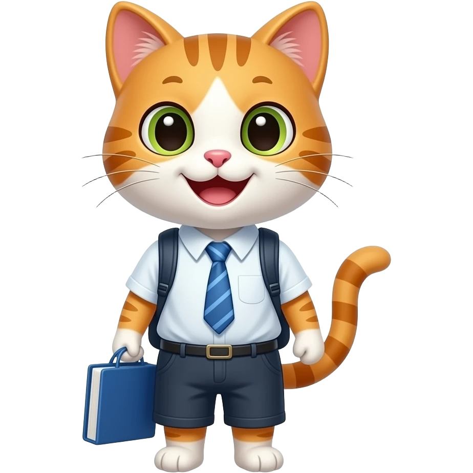 Кіт  учень посмішка emoji