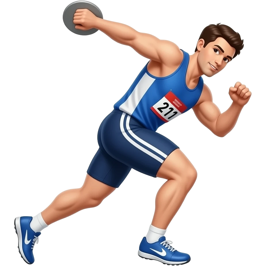Man throwing a discus for track and field emoji