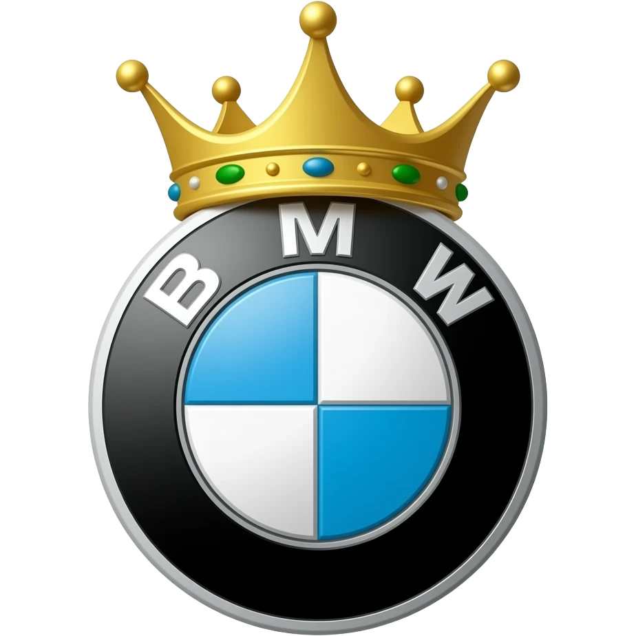 BMW logo with crown emoji