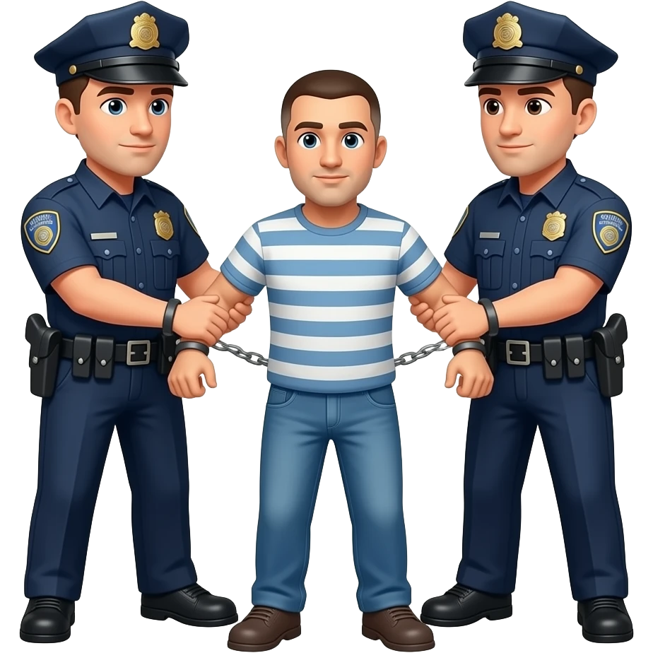 2 police officers arresting a white criminal emoji