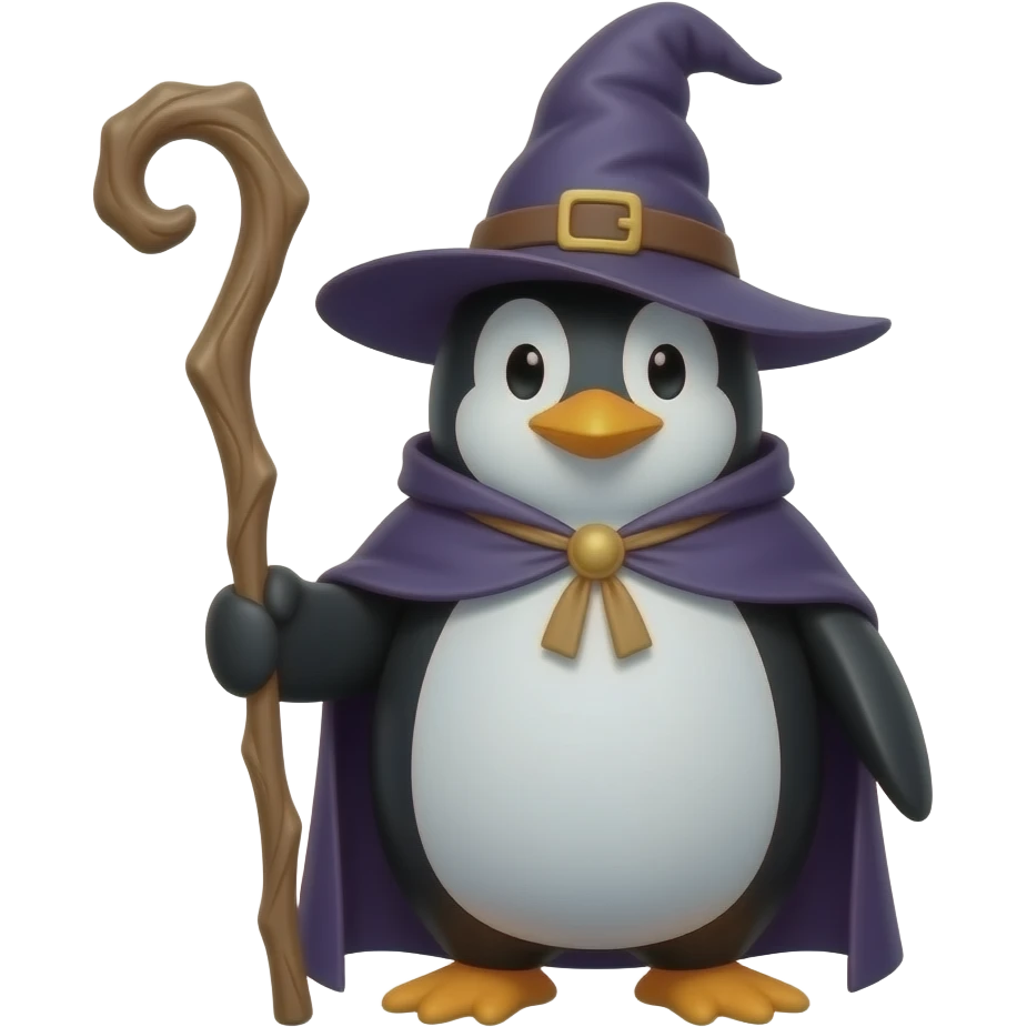 Penguin Wizard emoji
