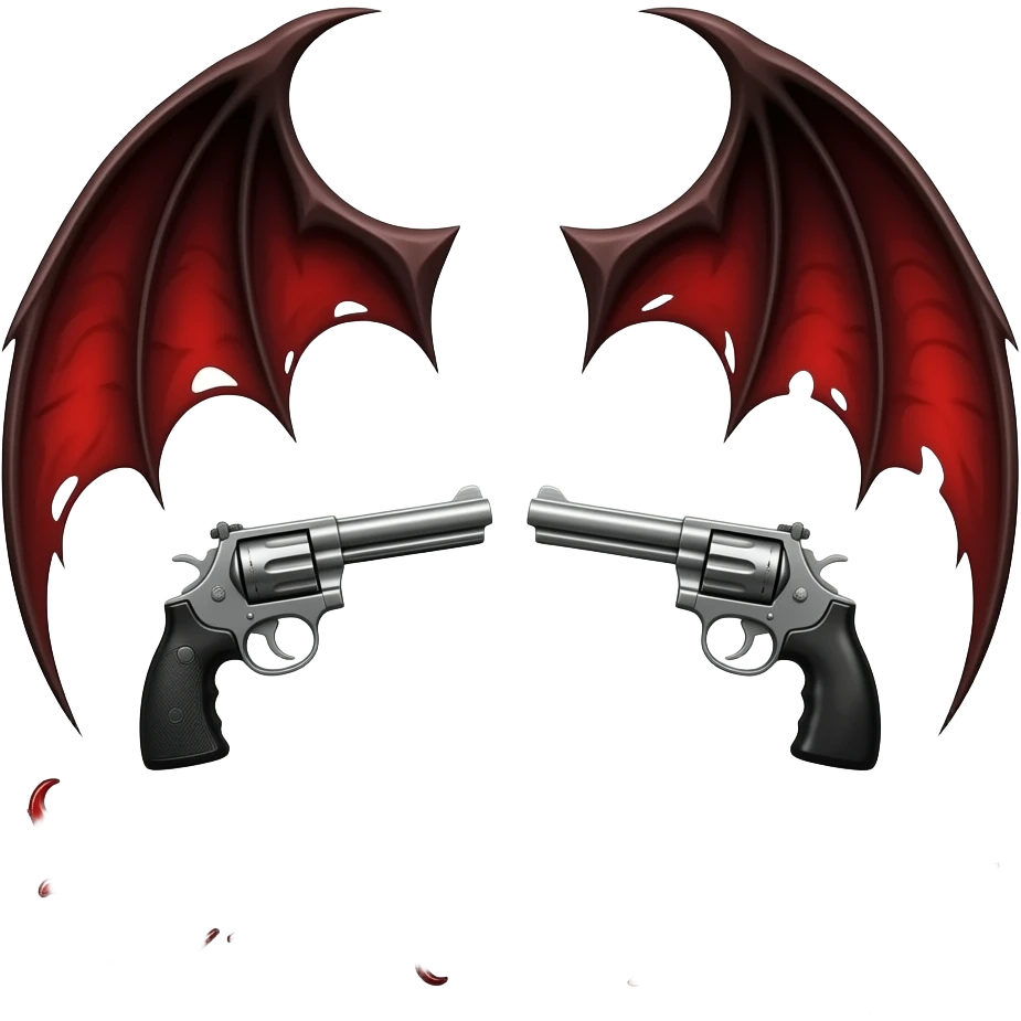 Devil's wings and two pistols with the text "Devil May Cry" emoji
