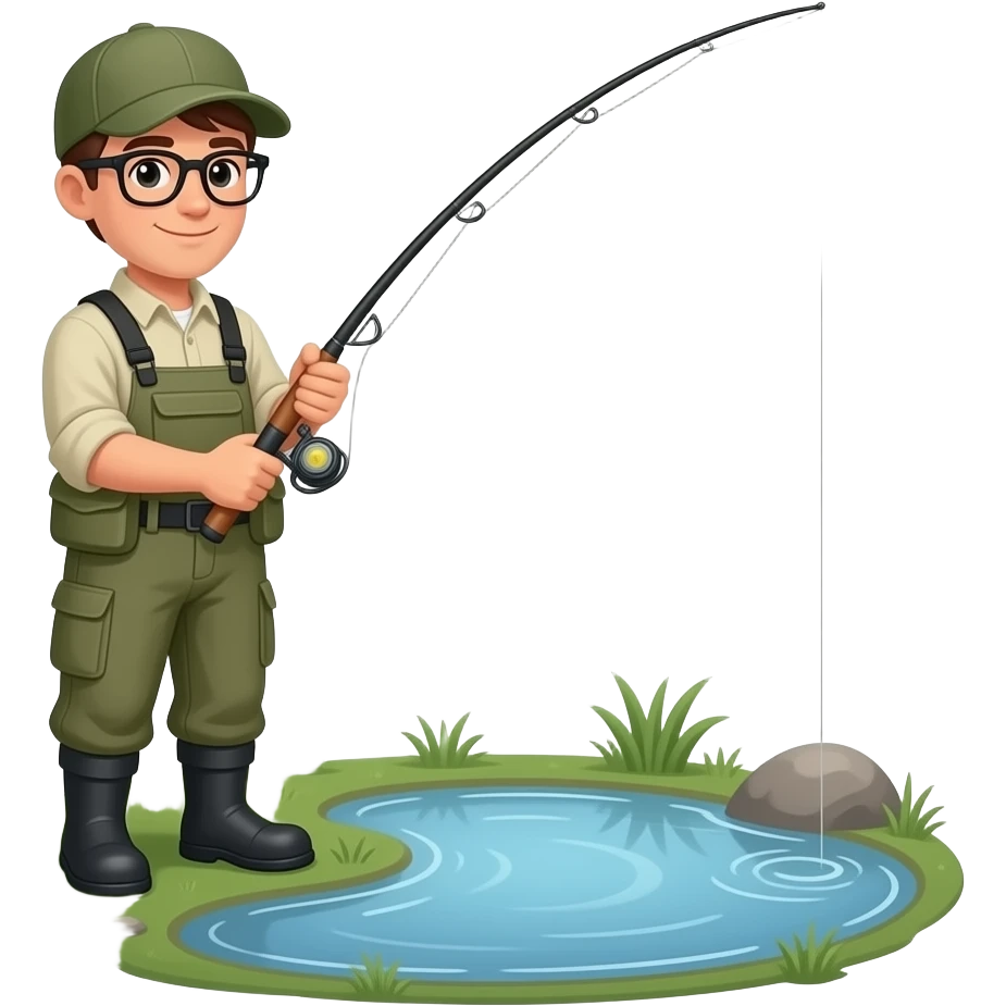 Pêche avec une flaque d’eau en dessous emoji