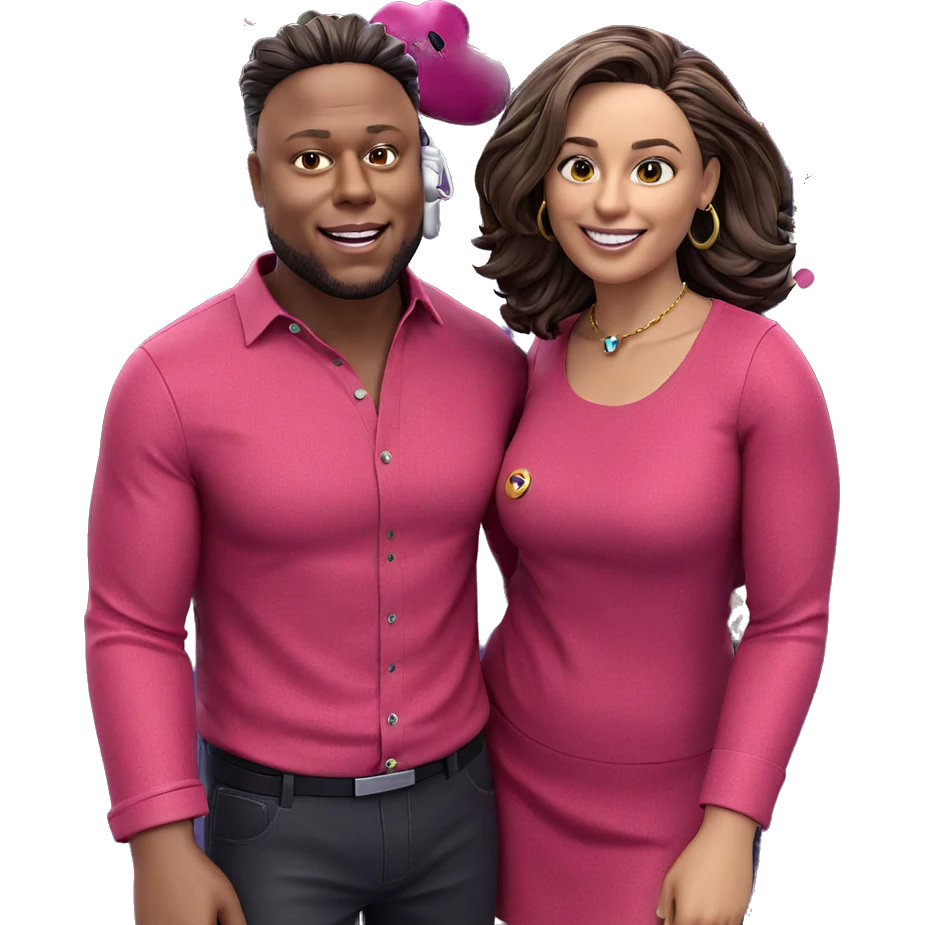 smiling couple with accessories emoji