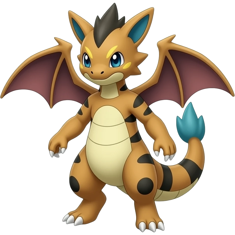 Guilmon-Zorua-Zoroark-Noibat-Absol-Fakémon-Digimon-hybrid, full body detailed emoji