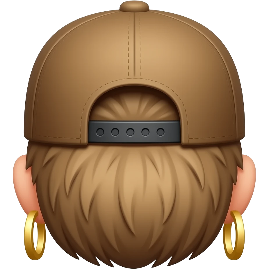 Backwards hat with earrings emoji