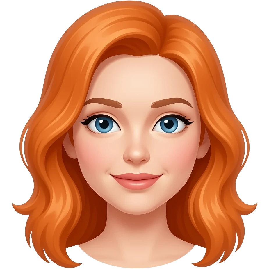 Mujer de cabello cobrizo con cara enamorada emoji