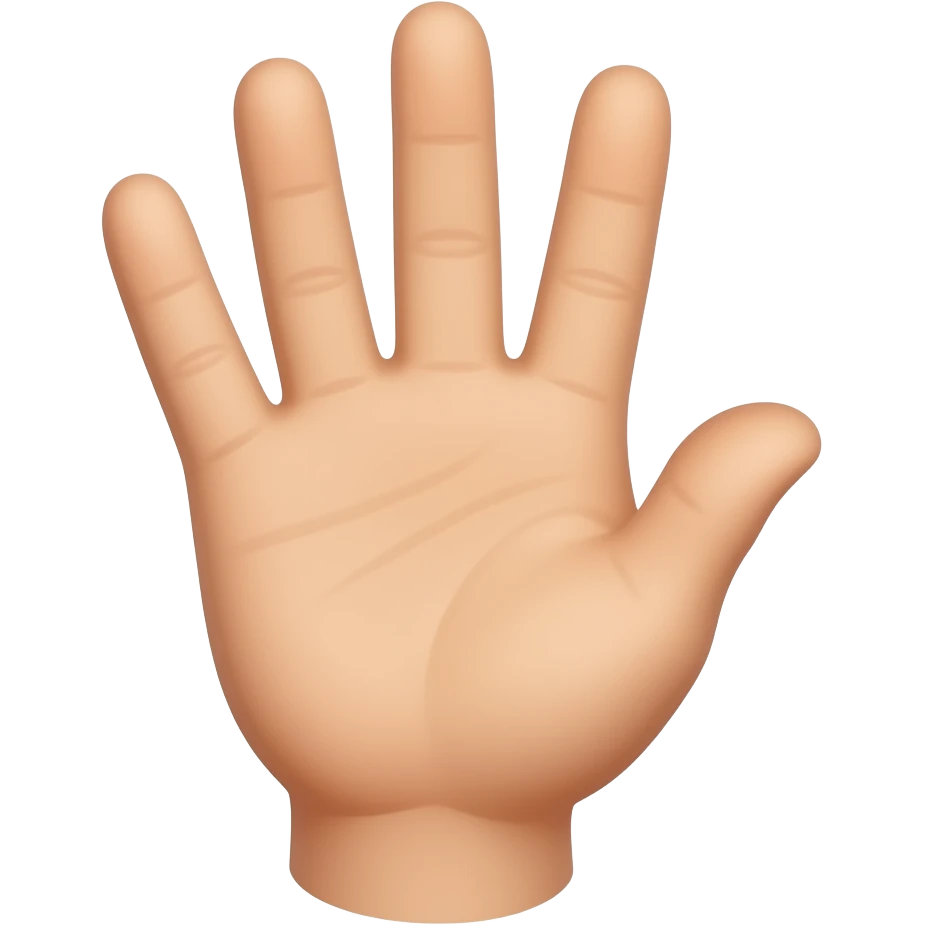 Four fingers up thump inside emoji