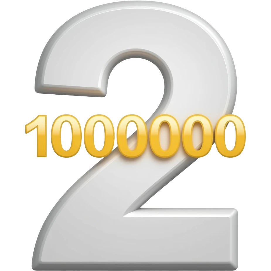Number 1000000 (long) emoji