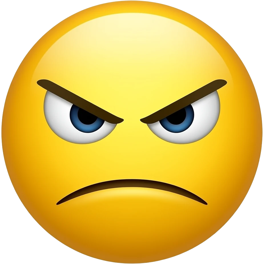 째려보며 화내는 노란 얼굴 이모지 emoji