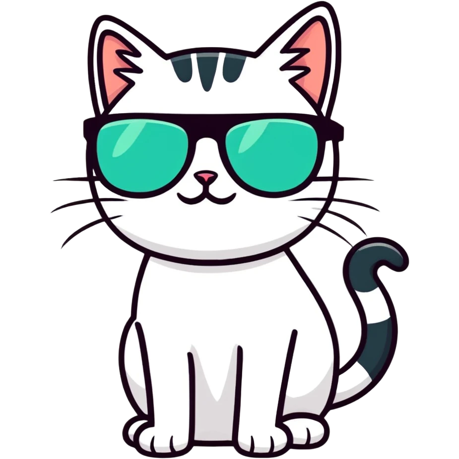 Cat with sunglasses emoji