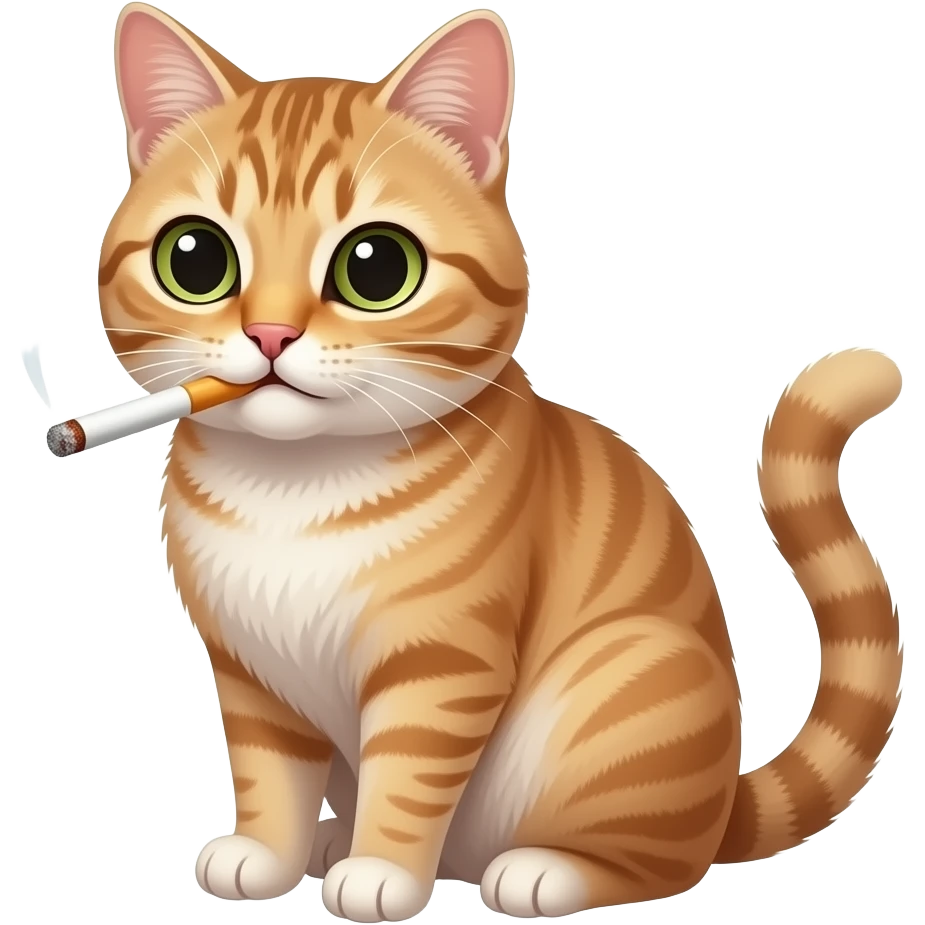 кот с сигаретой emoji