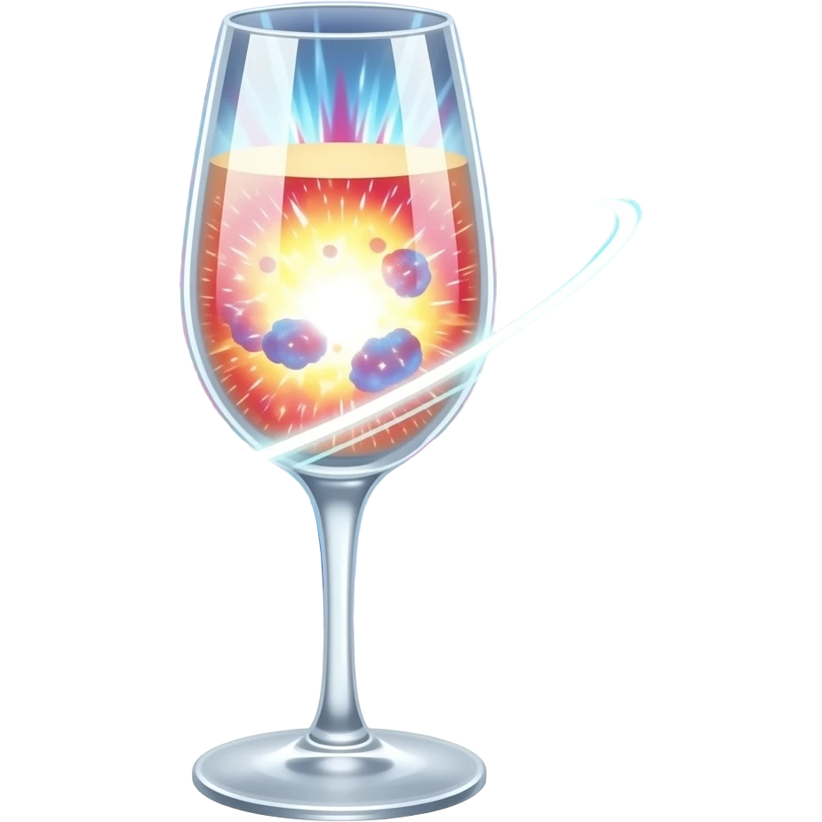 Hyper-realistic, Supernaova inside a champagne glass, cinematic lighting, Ultra real emoji