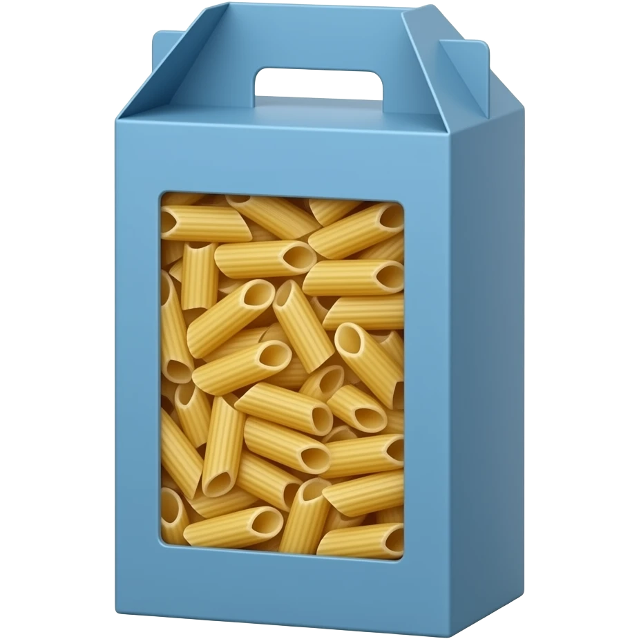 wide grocery store paper tall rectangular wide blue box of uncooked ...