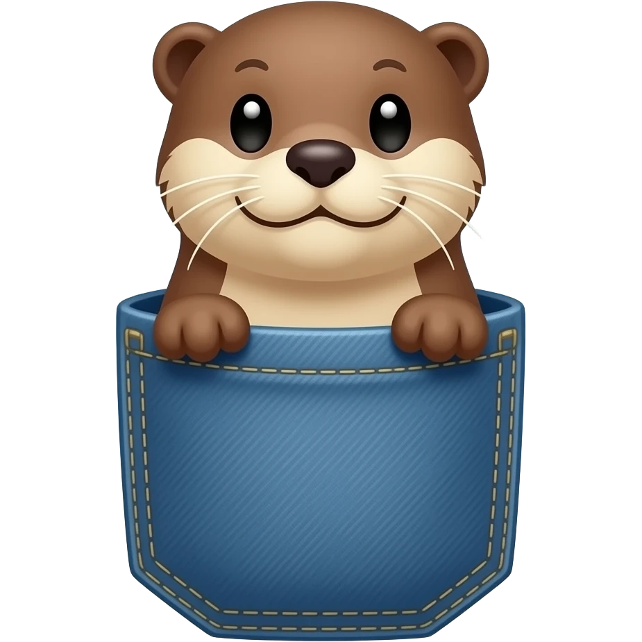 an otter sticking his head out of a pocket emoji