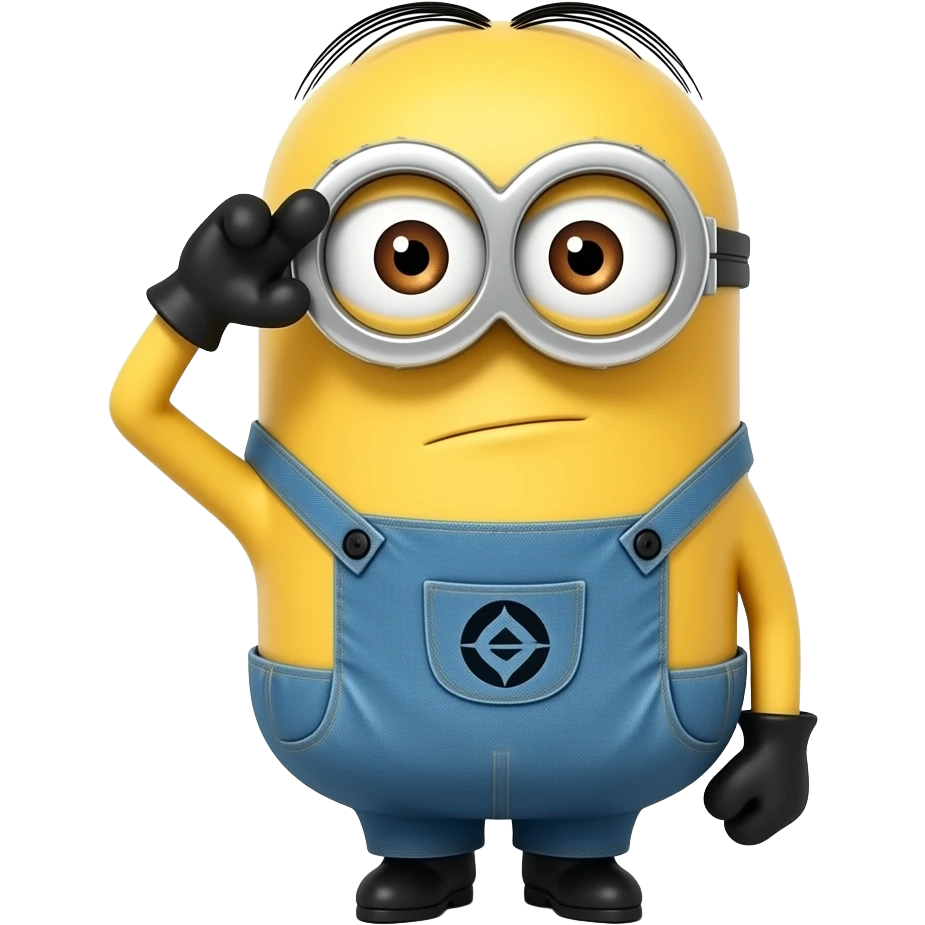 minion saluting seriously emoji