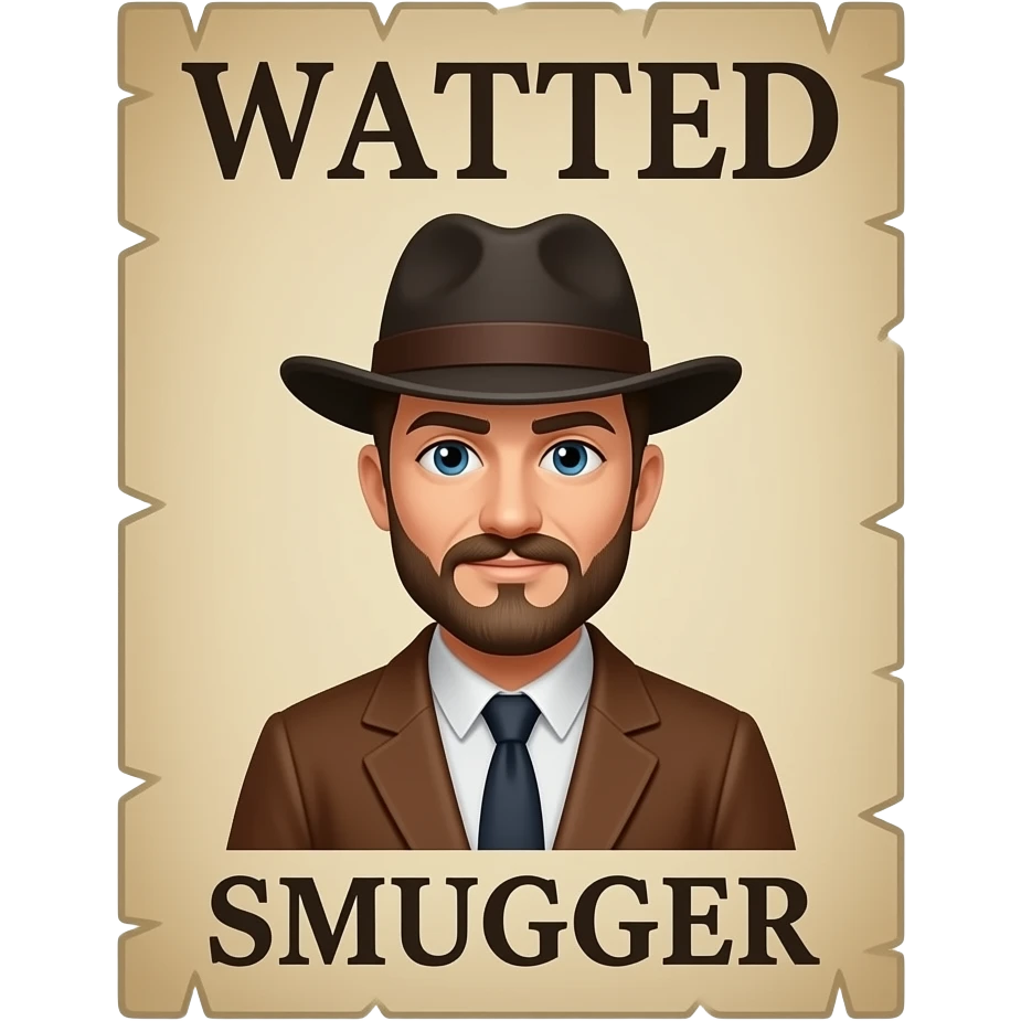 wanted poster for smuggling emoji