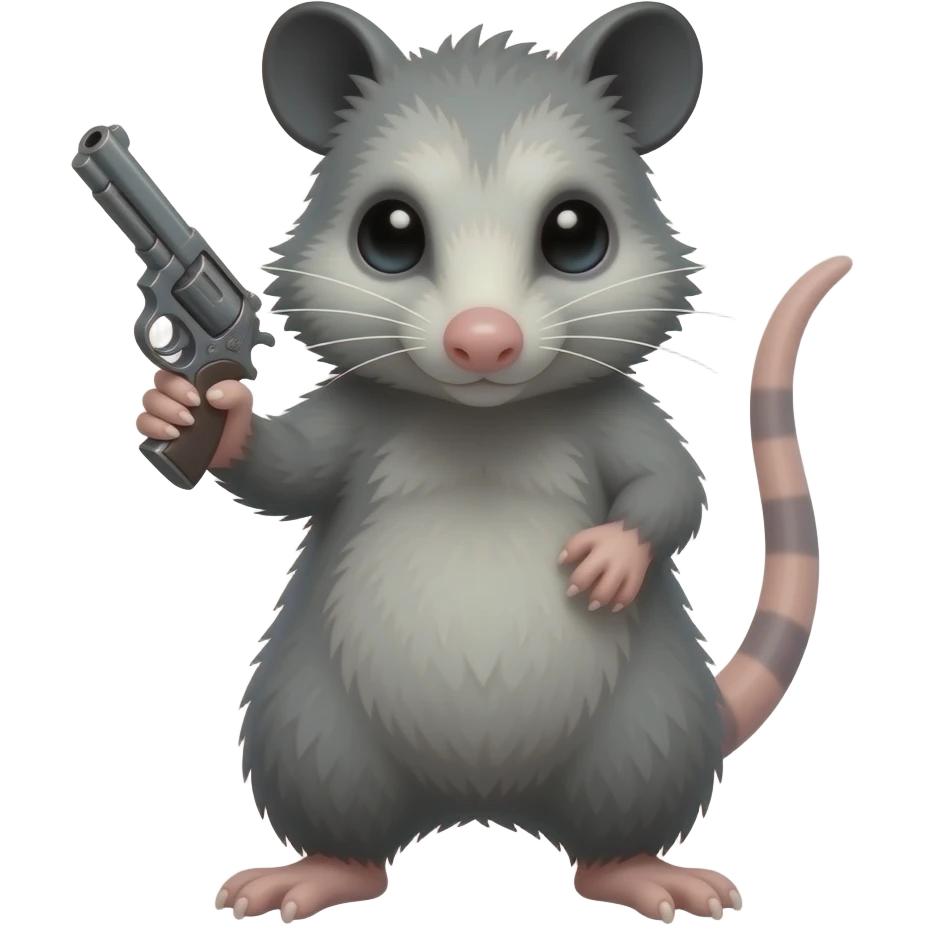 Possum holding gun emoji