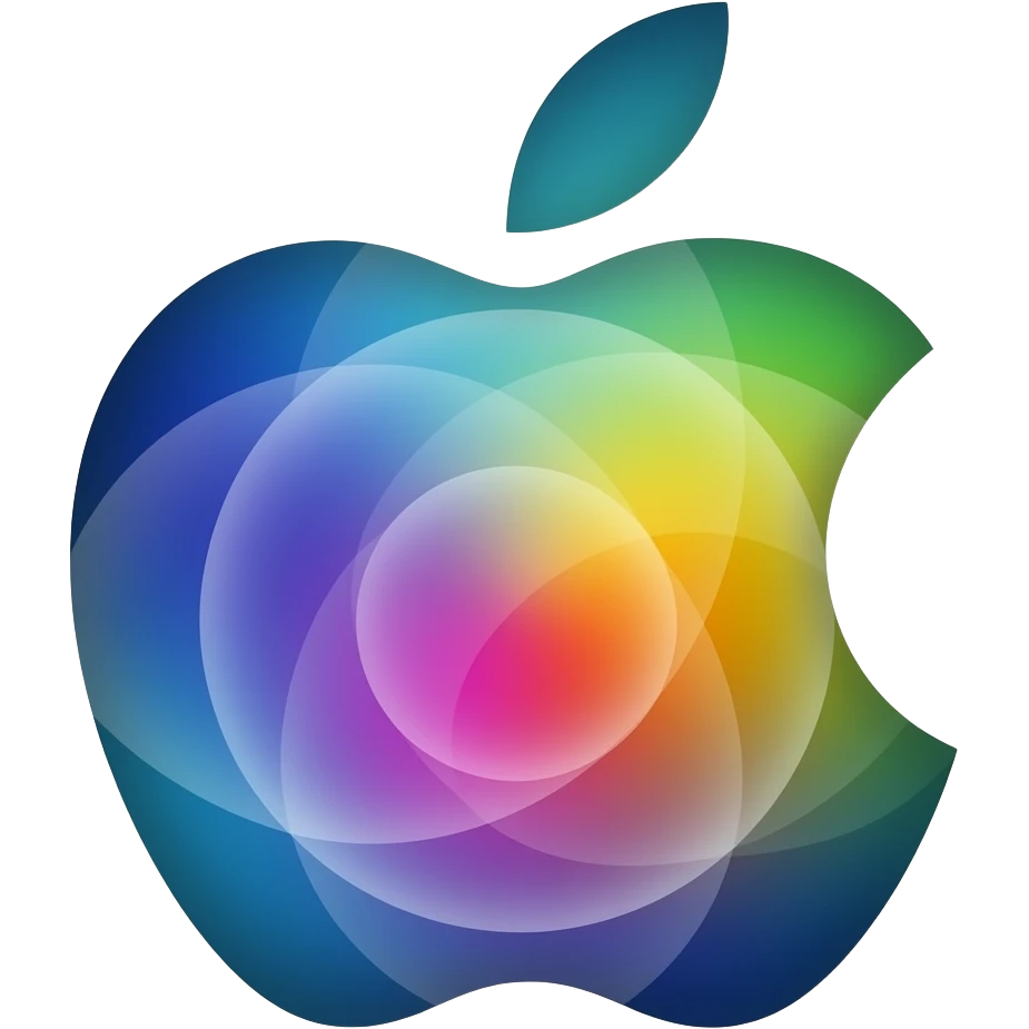 APPLE LOGO WITH SIRI COLOR emoji