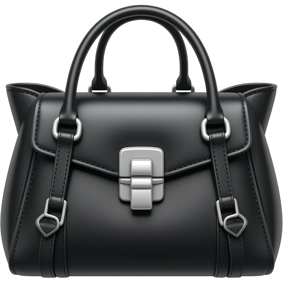 Bolso marca sin agarradera con evillas premiun costoso y colores femeninos de alta costura color negro emoji
