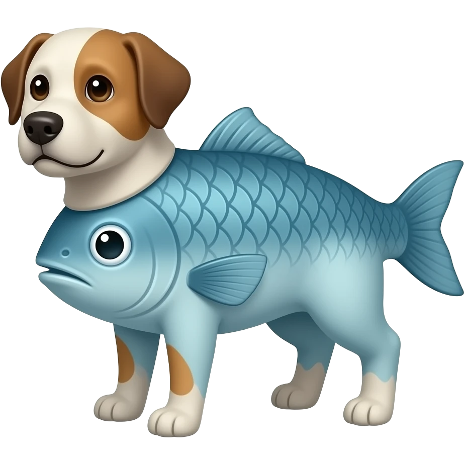 Can you make a cross between a fish and a dog emoji