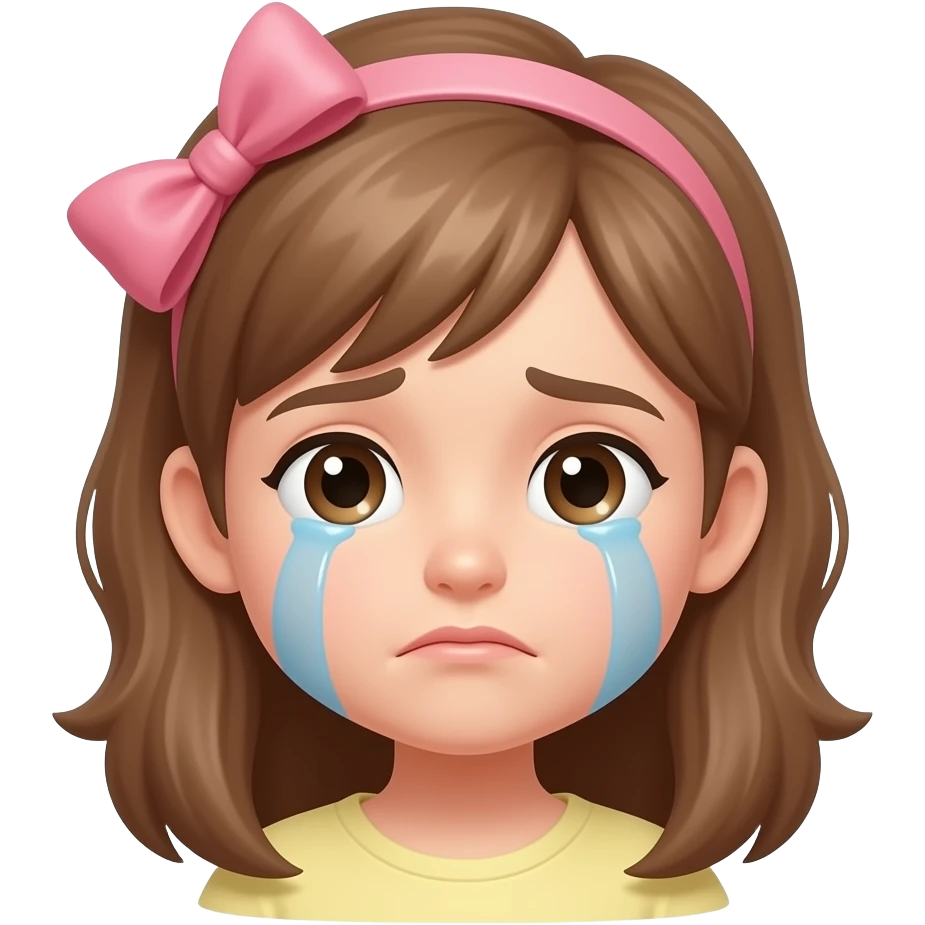 Add crying emoji then put a bow in left emoji