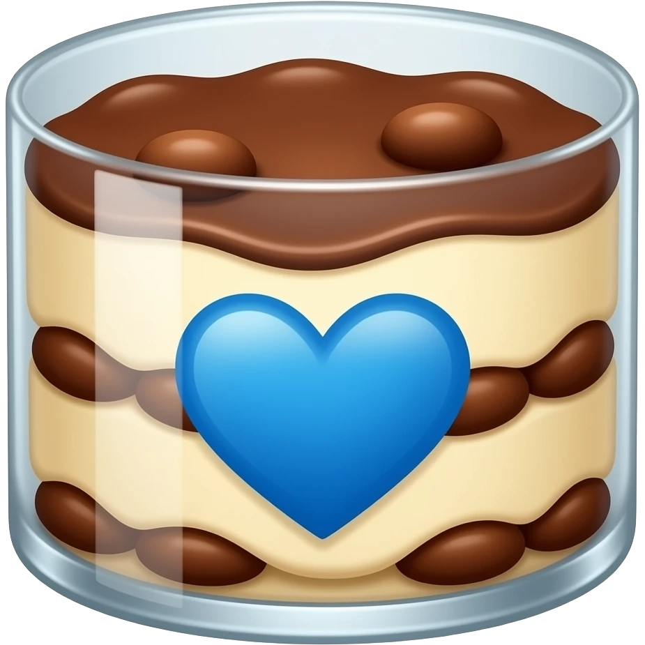 tiramisù in glass made with 🩵 emoji