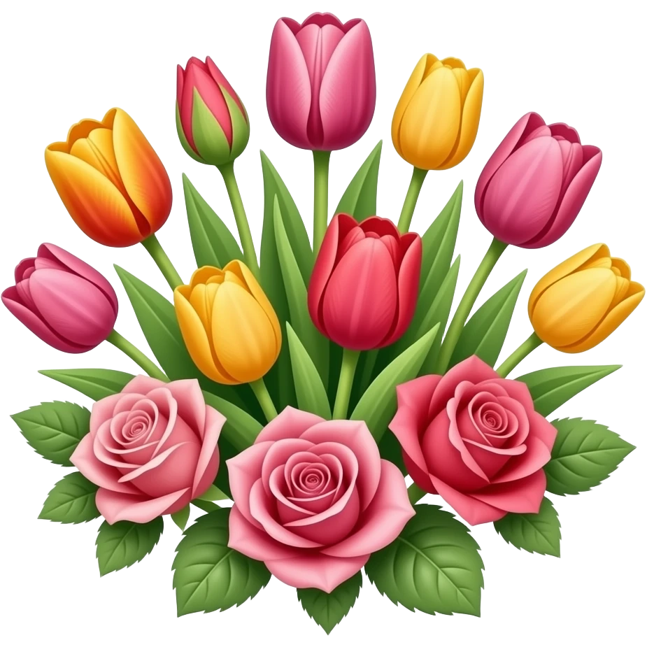 Mix with tulips emoji