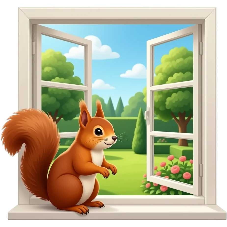 Squirrel in the window emoji
