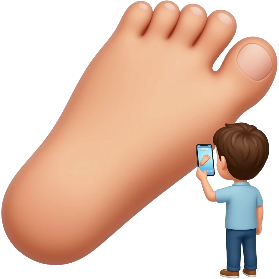 one eye on big toe emoji