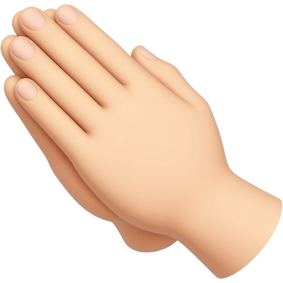 Pastel praying hands emoji