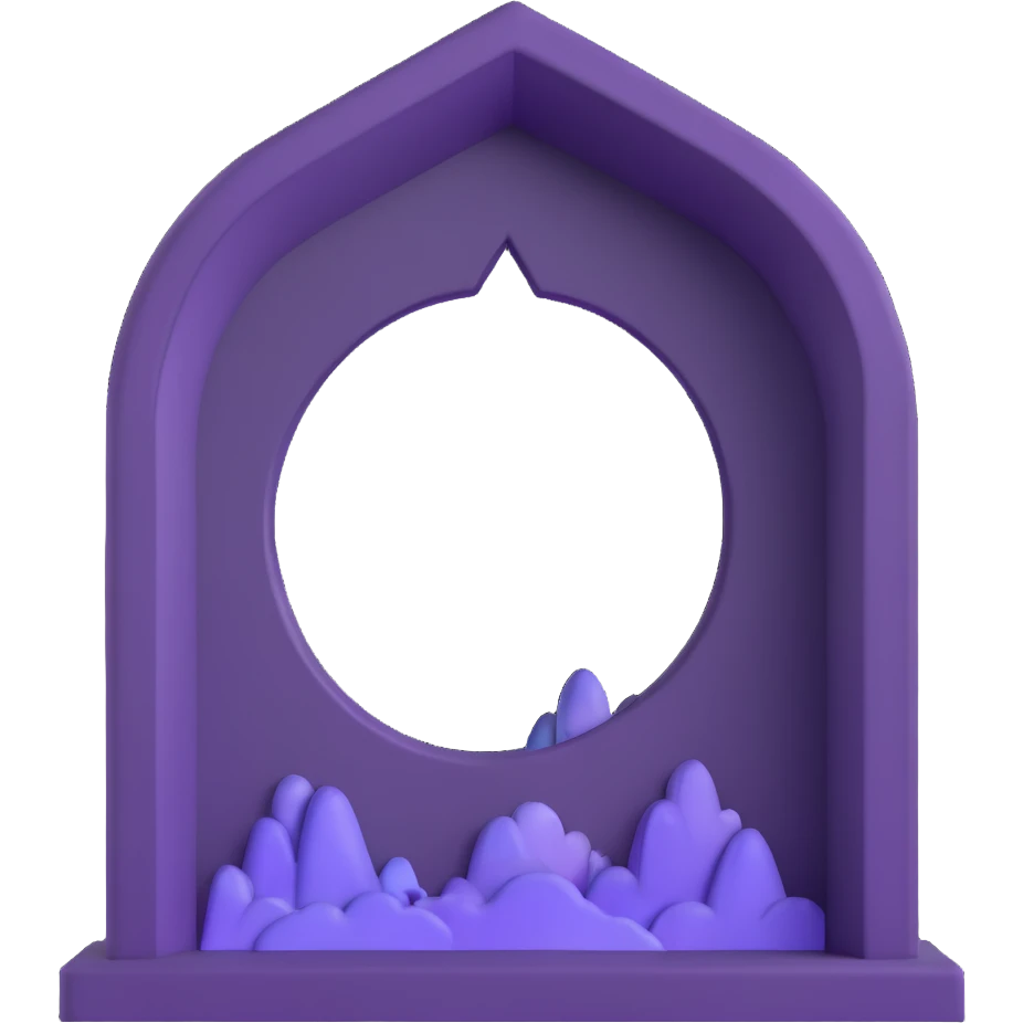 purple portal with black frames, Minecraft style emoji