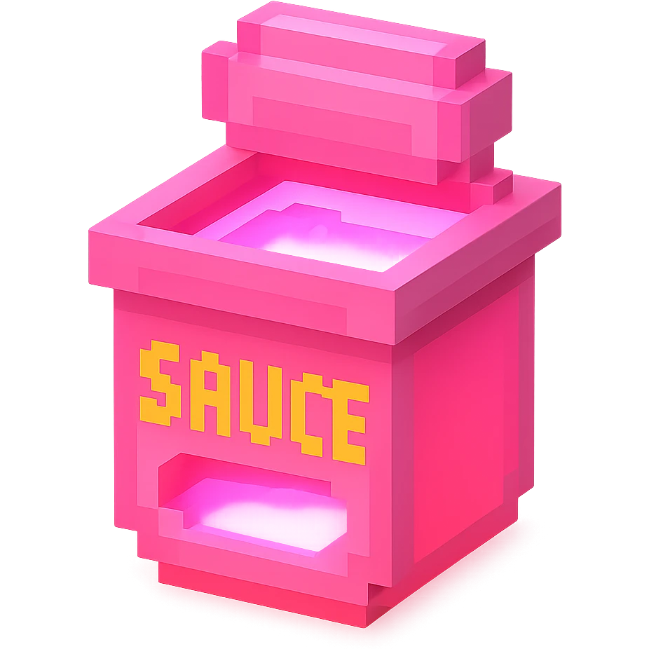 сделай соус из фастфуда розовый светящийся, no background  emoji