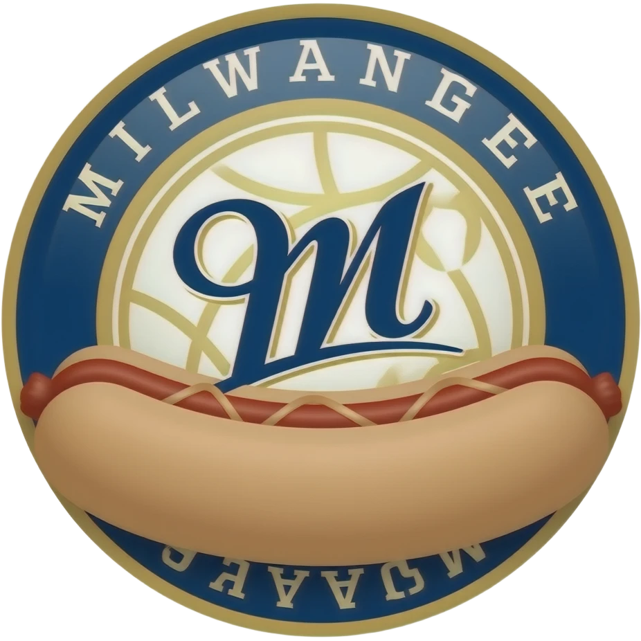 Milwaukee Brewers logo with sausage mascot emoji