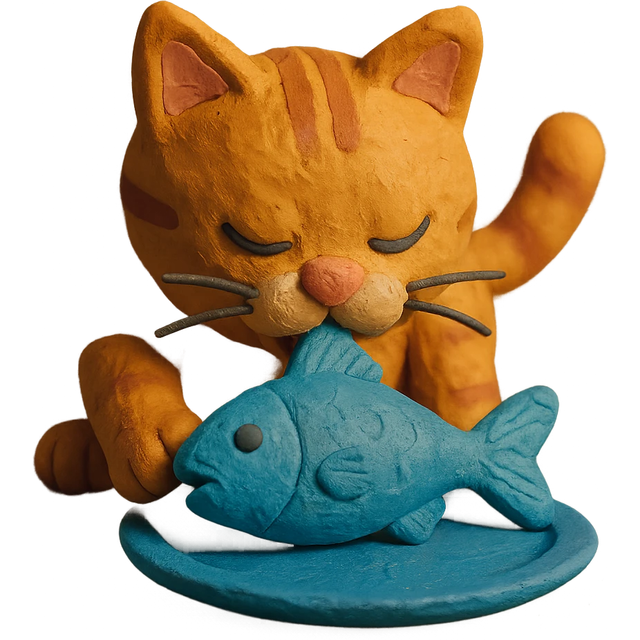 gato a comer peixe emoji