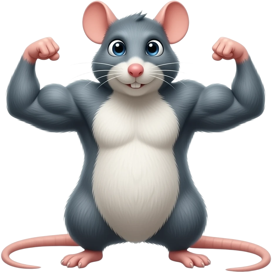 Rat flexing emoji