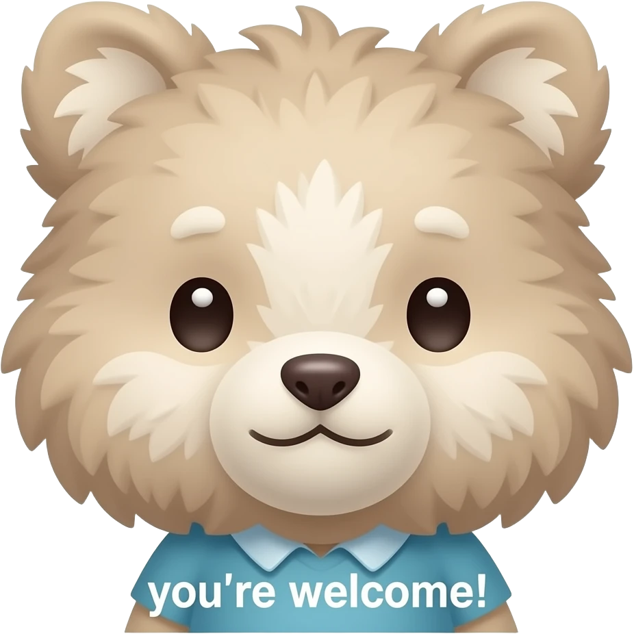cute text that says you're welcome! emoji