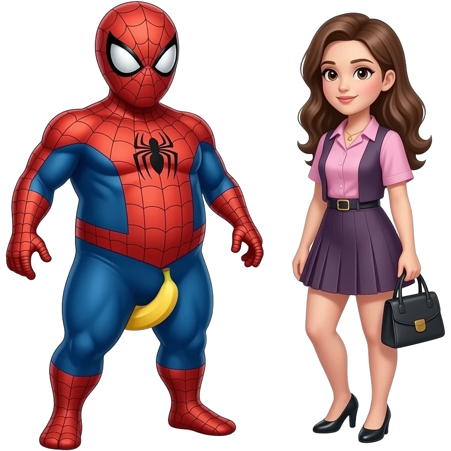 Make spider man with  gyatt full pick with legs make his but big not his stomach I ment his back part make his banana big meaning of banana his  private part give him a girlfriend emoji