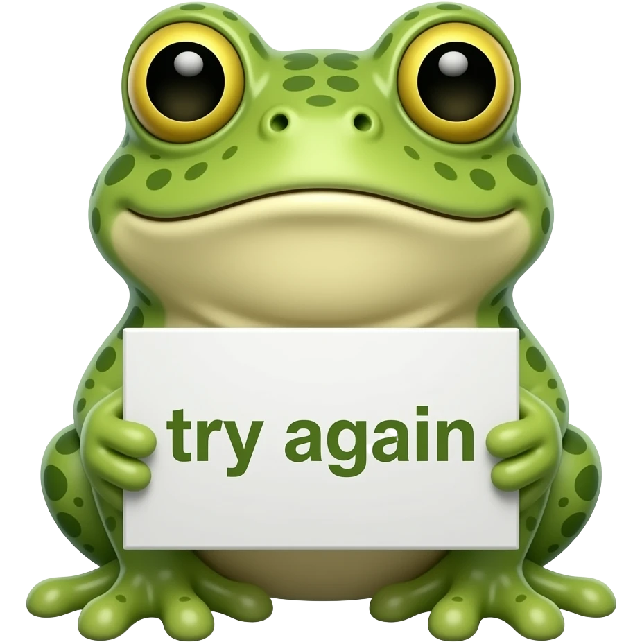 Bufo holding sign that says try again emoji