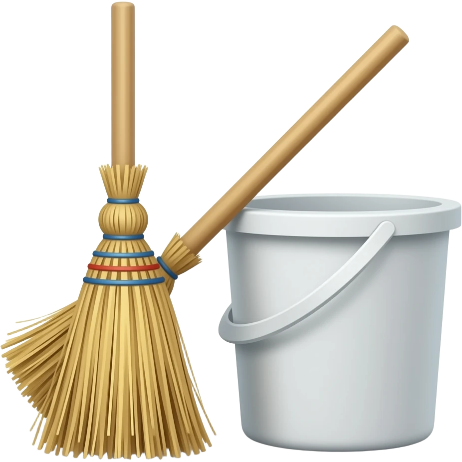 Faxina vassoura e balde emoji