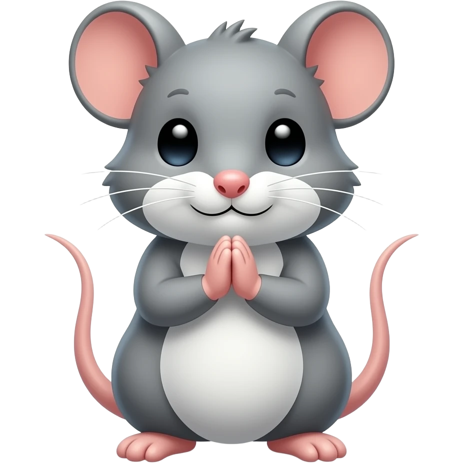 Cute rat praying emoji