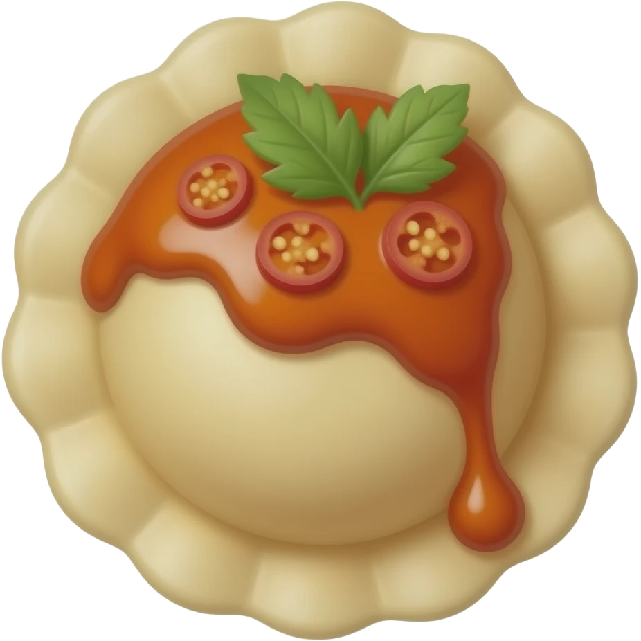 pelmeni mit chili creme und sucuk emoji