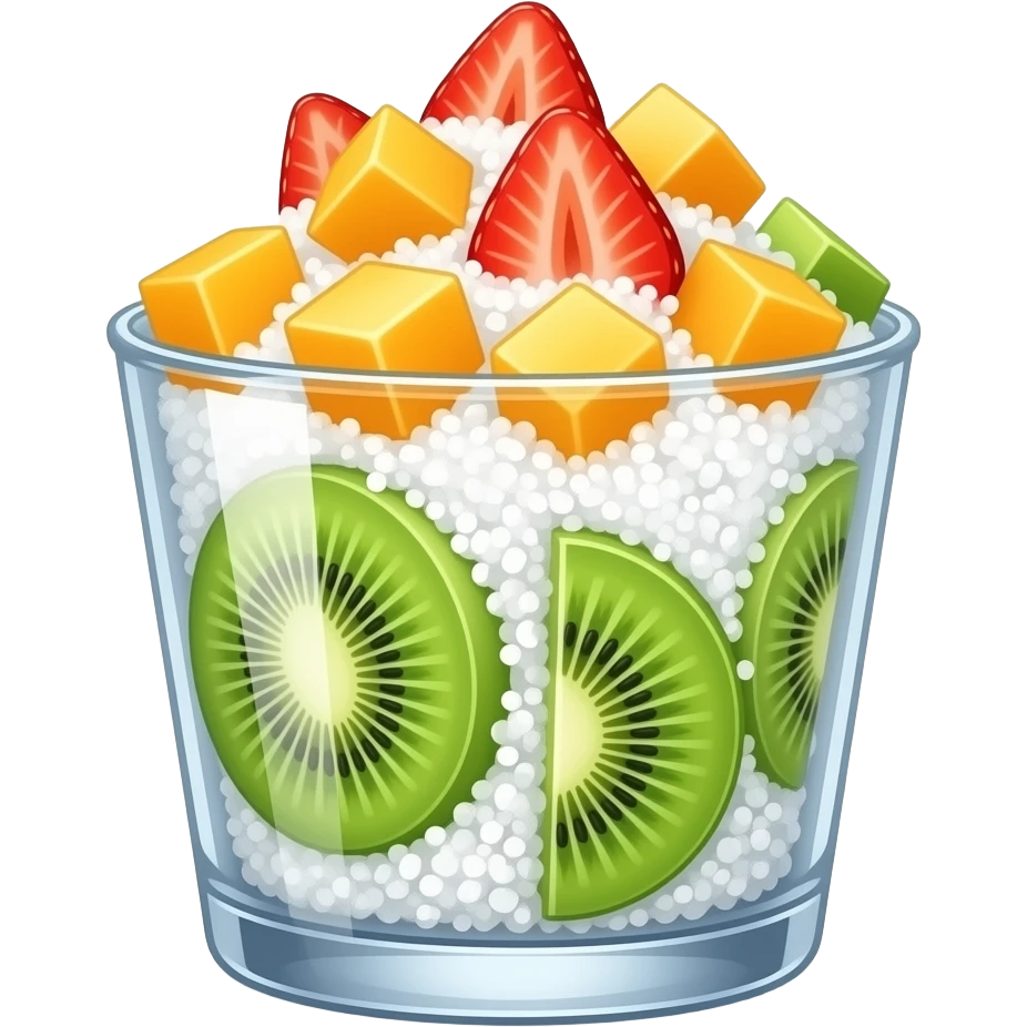 Shaved Ice Fresh Fruit pieces in cup emoji
